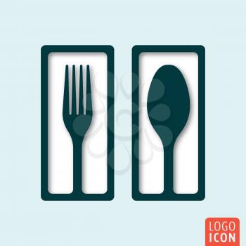 Fork and spoon minimal shadow design. Vector illustration.