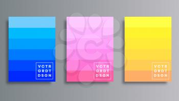 Set of colorful gradient cover template design for flyer, poster, brochure, typography or other printing products. Vector illustration.