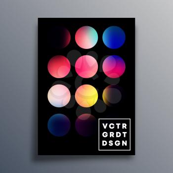 Retro design poster with colorful gradient circle for flyer, brochure cover, vintage typography, background or other printing products. Vector illustration.