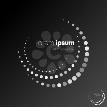 Abstract circle dotted logotype. Black and white logo design. Vector illustration.