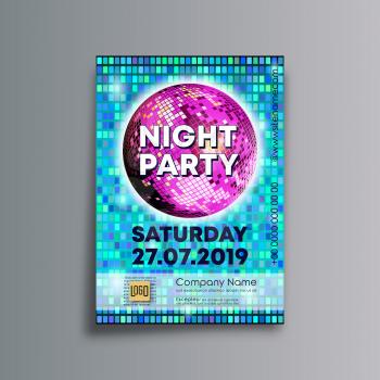 Night party background template, designed for poster, flyer, brochure cover, typography or other printing products. Vector illustration.