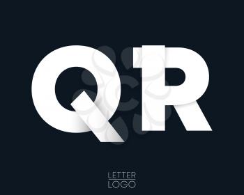 Letter Q and R template logo design. Vector illustration.