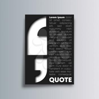 Quote poster minimal design for a flyer, brochure cover, typography or other printing products. Vector illustration.