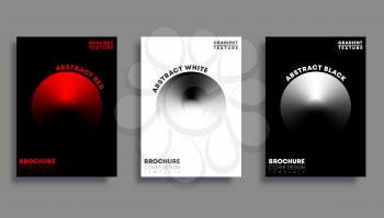 Set of covers with gradient texture circle design for flyer, poster, brochure, typography or other printing products. Vector illustration.