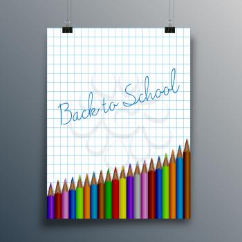 Back to School typography design for poster, flyer, brochure cover, or other printing products. Vector illustration.