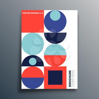 Bauhaus retro geometric shapes design for flyer, poster, brochure cover, typography or other printing products. Vector illustration.