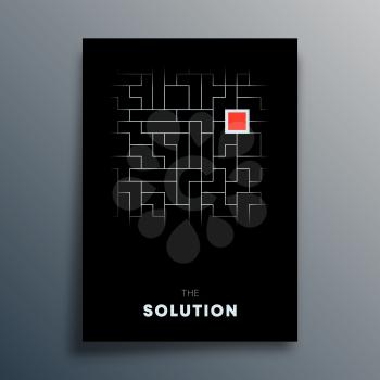 Solution abstract typography design for poster, flyer, brochure cover, or other printing products. Vector illustration.