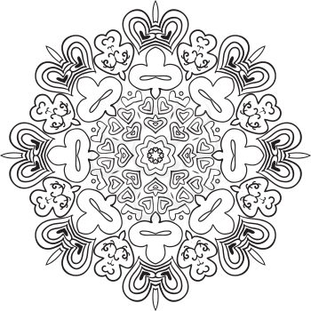 Floral lace motifs. Mandala. Zentangl relaxation. Coloring