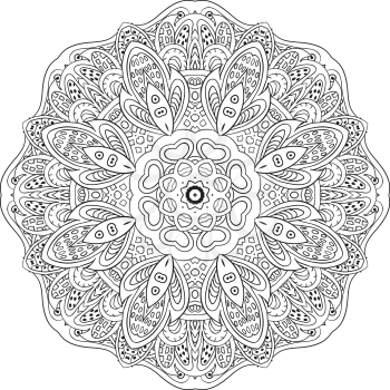 Mandala Eastern pattern. Coloring. Zentangl round ornament.
