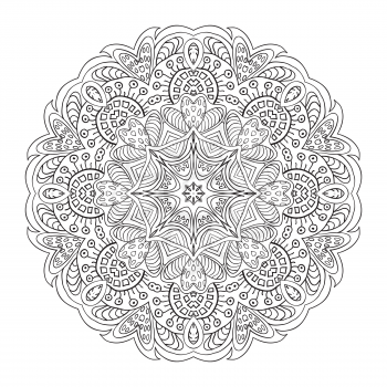 Mandala flower. Doodle drawing. Round ornament