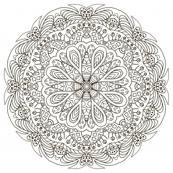 Mandala zentangl. Doodle drawing. Coloring