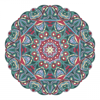 Mandala pattern. Round ornament for your creativity. Blue color