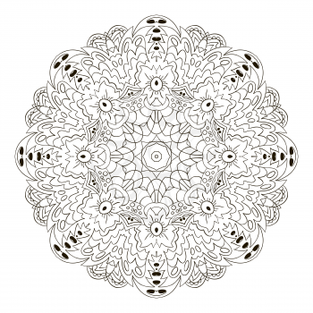 Mandala. Zentangl round ornament. Relax coloring. Oriental pattern