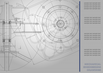 Mechanical engineering drawings. Vector Corporate Identity. Gray