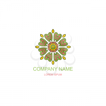 Business logo, emblem. Floral, Oriental logo. Green logo. Eco, natural motive