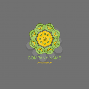 Business logo. Floral, Oriental logo. Green logo. Eco, natural motive