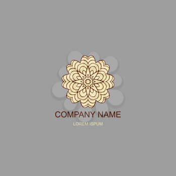 Business logo. Floral, Oriental logo. The logo of the company in an Oriental-style, henna style