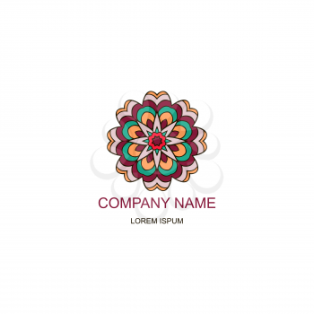 Business logo. Floral, Oriental logo. The logo of the company in an Oriental-style, henna style. Colorful logo