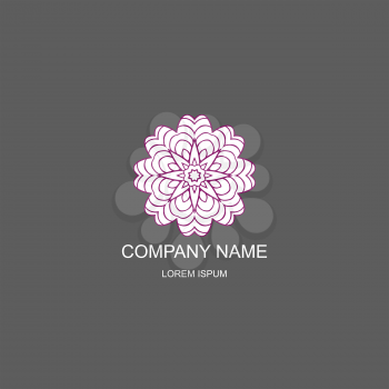 Business logo. Floral, Oriental logo. The logo of the company in an Oriental-style, henna style. Magenta