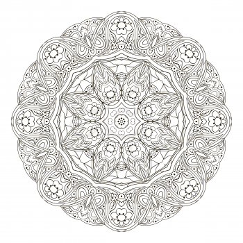 Mandala. Zentangl. Round ornament for creativity. Oriental motifs. Relax