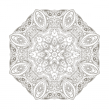 Mandala. Zentangl. Round ornament for creativity. Oriental motifs. Relax, meditation, flower