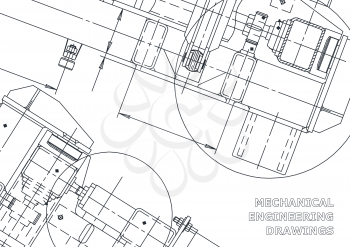 Mechanical Engineering drawing. Blueprints. Mechanics. Cover, background