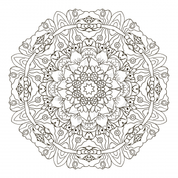 Oriental ornament relaxing. Coloring Mandala. Doodle Round figure