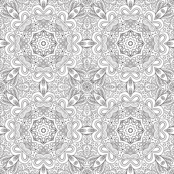 Seamless pattern doodle ornament. Coloring background. Ethnic motives