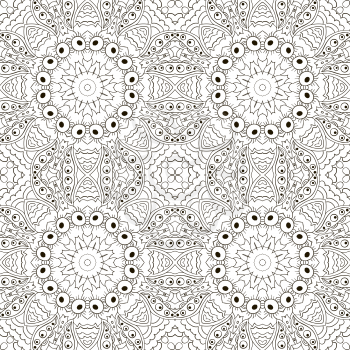 Mandala. Zentangl seamless ornament. Relax coloring. Oriental pattern