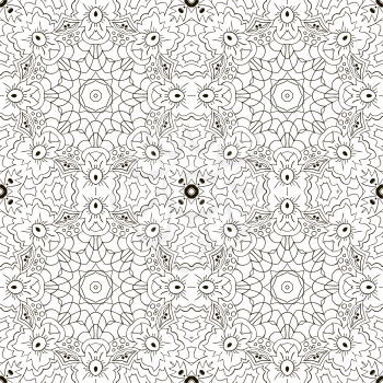 Mandala. Zentangl seamless ornament. Relax. Oriental pattern. Coloring