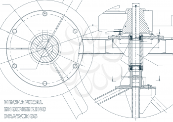 Mechanical engineering drawing. White