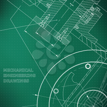 Light green background. Points. Backgrounds of engineering subjects. Technical illustration. Mechanical engineering. Technical design. Instrument making