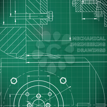 Mechanics. Technical design. Corporate Identity. Light green background. Grid