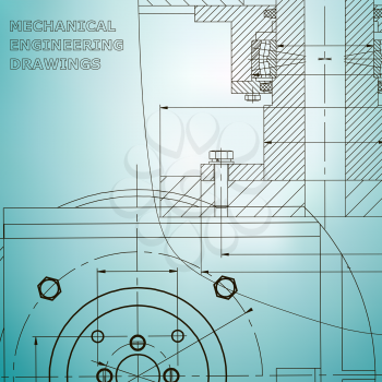 Mechanics. Technical design. Engineering style. Mechanical instrument making. Corporate Identity. Light blue