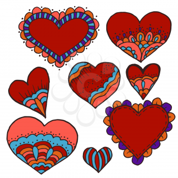 Sketch, stickers, pins. Doodle elements for creativity. Heart. Hand drawing. Love, feelings. St. Valentine's Day