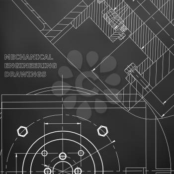 Mechanics. Technical design. Cover, flyer, banner. Corporate Identity. Black background
