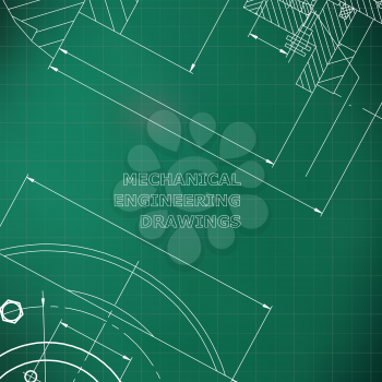 Mechanics. Technical design. Engineering style. Mechanical Corporate Identity. Light green background. Grid