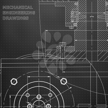 Mechanics. Technical design. Engineering style. Mechanical instrument making. Corporate Identity. Black background. Points