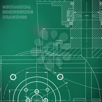 Mechanics. Technical design. Engineering style. Mechanical instrument making. Corporate Identity. Light green background