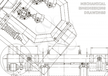 Mechanical instrument making. Technical illustration. Vector engineering drawings. Technical background