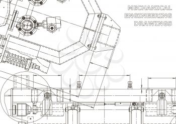Mechanical instrument making. Technical illustration. Vector engineering drawings. Technical backgrounds
