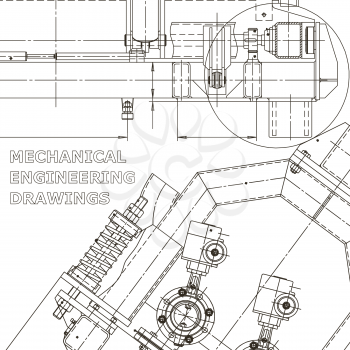 Blueprint, scheme, plan, sketch. Technical illustrations, background. Corporate Identity