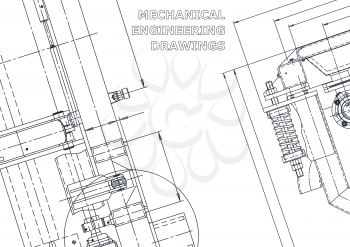 Blueprint. Vector engineering drawing. Mechanical instrument making