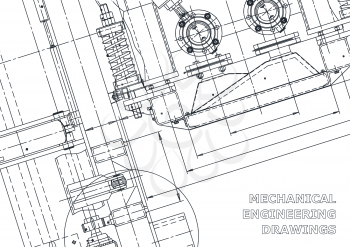 Blueprint. Vector engineering drawings. Mechanical instrument making. Technical abstract backgrounds. Technical illustration, cover