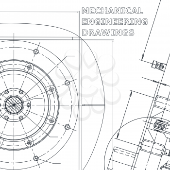 Corporate Identity. Blueprint. Vector engineering illustration. Cover, flyer, banner, background. Instrument-making drawings. Mechanical engineering drawing