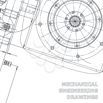 Corporate Identity. Computer aided design systems. Blueprint, scheme, plan, sketch. Technical illustrations, background. Industry