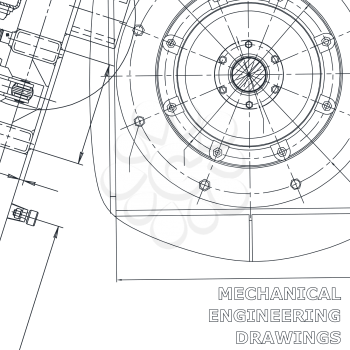 Corporate Identity. Computer aided design systems. Blueprint, scheme, plan, sketch. Technical illustrations, backgrounds. Mechanical engineering drawing. Industry