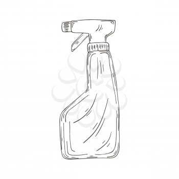 Contour Medical icon. Vector illustration in hand draw style. Isolated on white background. Medical instrument. Antiseptic, sanitizer spray