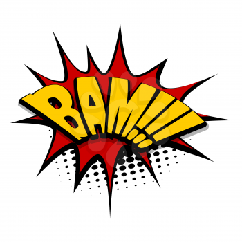 Lettering Bam, crash, boom. Bubble icon speech phrase. Comic text sound effects. Cartoon exclusive font label tag expression. Sounds vector illustration. Comics book balloon.