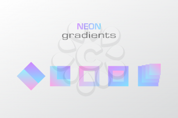 Abstract pastel gradient colors simple square figure isolated in white background. Vector Gradient geometric shape. Holographic square logo concept.